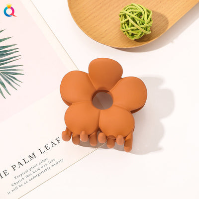 frosted candy color flower shark clip