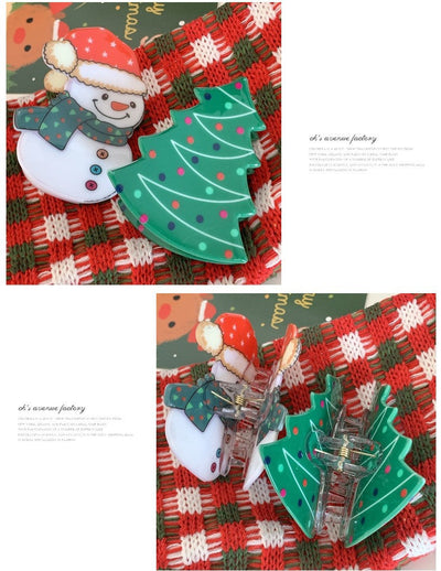 Christmas Cute Women's Christmas Hat Christmas Tree Santa Claus Arylic Hair Claws