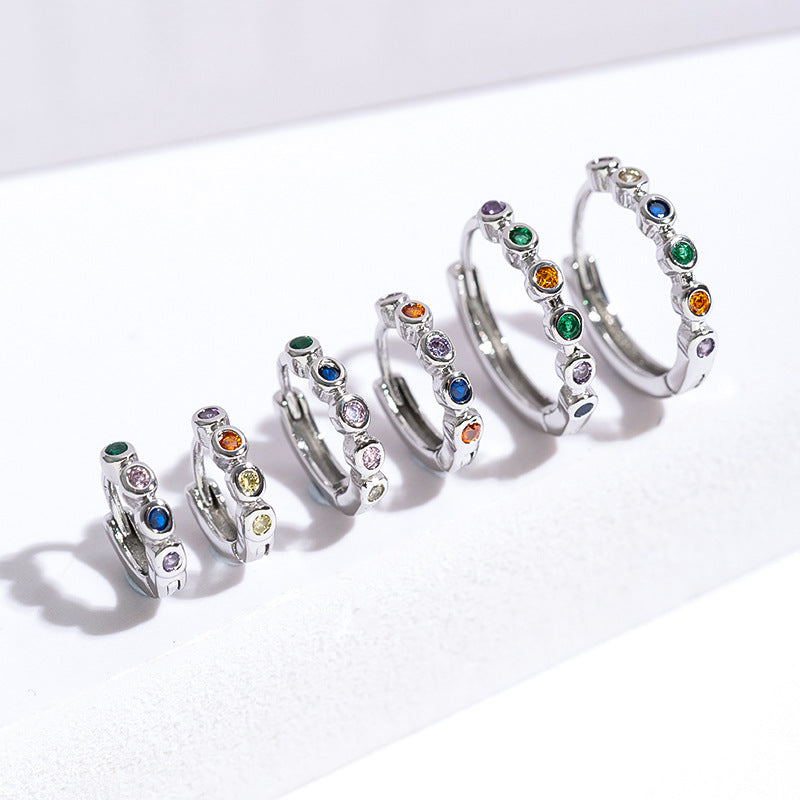 1 Pair Simple Style Geometric Plating Copper Zircon Earrings