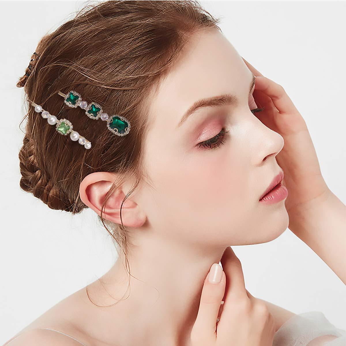 women's simple style color block copper plating inlay rhinestones hair clip