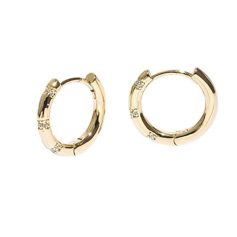 1 Pair Simple Style Geometric Inlay Copper Zircon Earrings