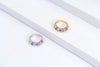 Copper Plating Geometric Zircon Copper Rings