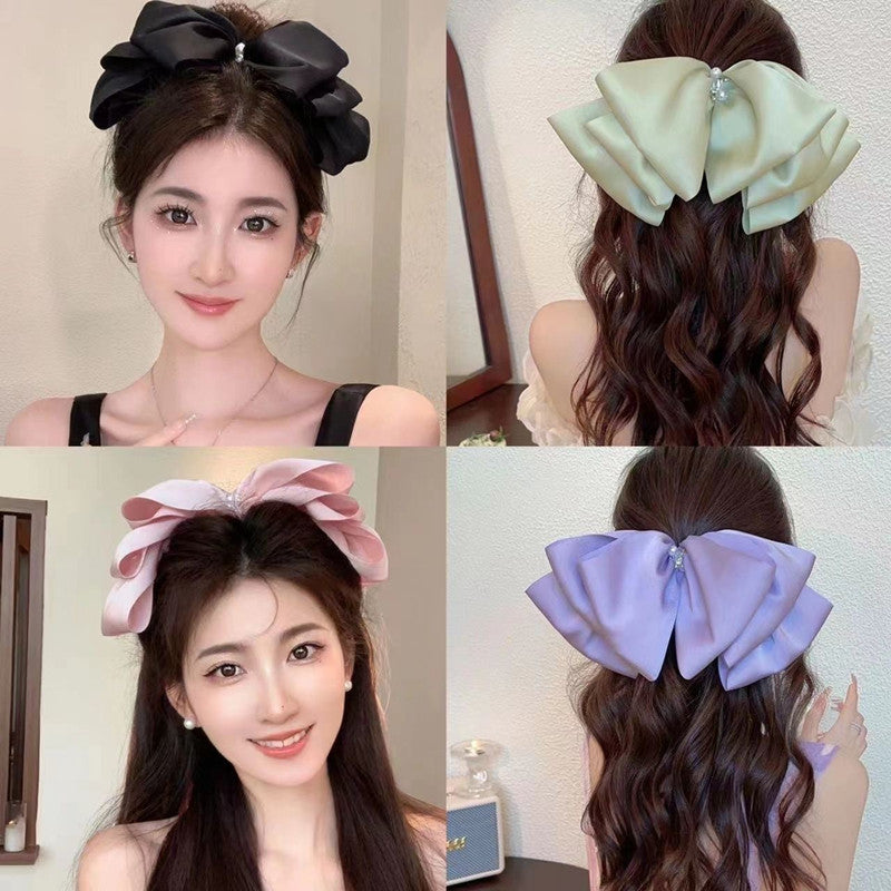 Women's Sweet Bow Knot Cloth Acetic acid sheets Handmade Hair Clip