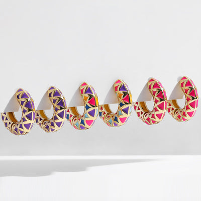 1 Pair Simple Style Rhombus Enamel 304 Stainless Steel Earrings