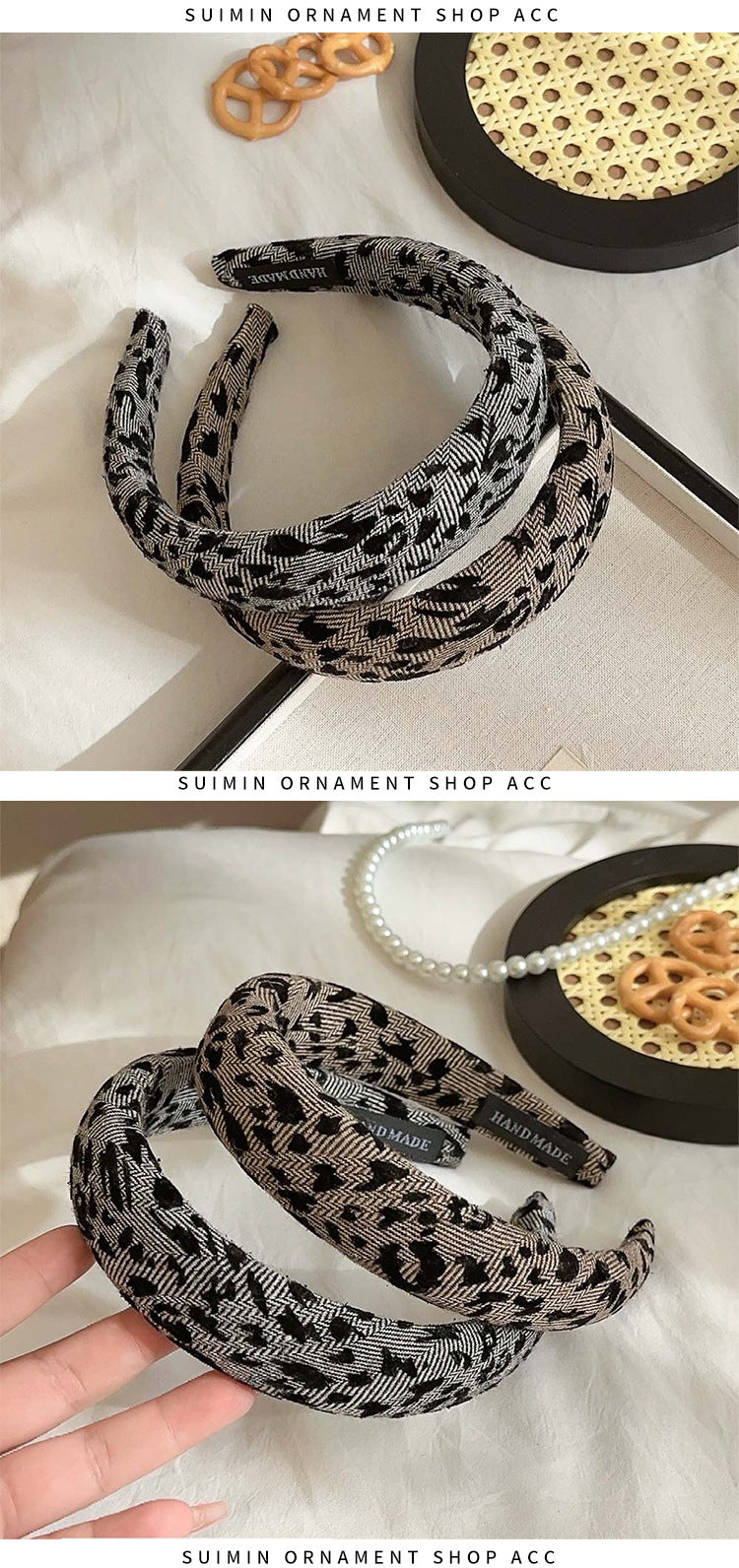 Retro Women's Leopard Cloth Resin Hair Band