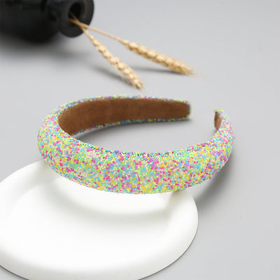 xinqi european and american onion powder headband creative sponge women's wide-edged headband 3cm glitter color hair pressing hairpin supply