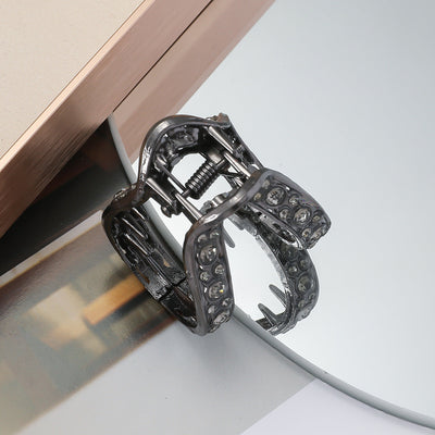 women's simple style solid color alloy plating inlay rhinestones hair claws