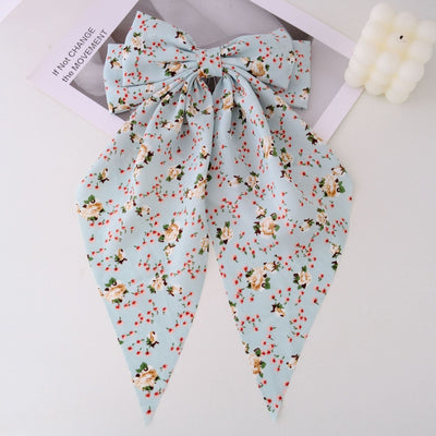 Women's Sweet Pastoral Bow Knot Cloth Floral Hair Claws