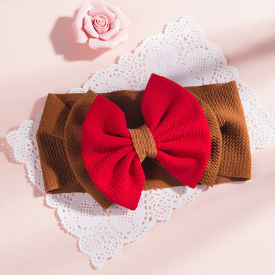 fashion children's solid color double-layer bowknot hairband