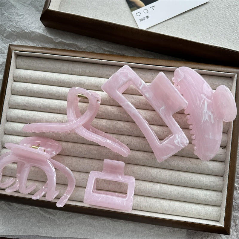 Women's Elegant Solid Color Plastic Hair Claws