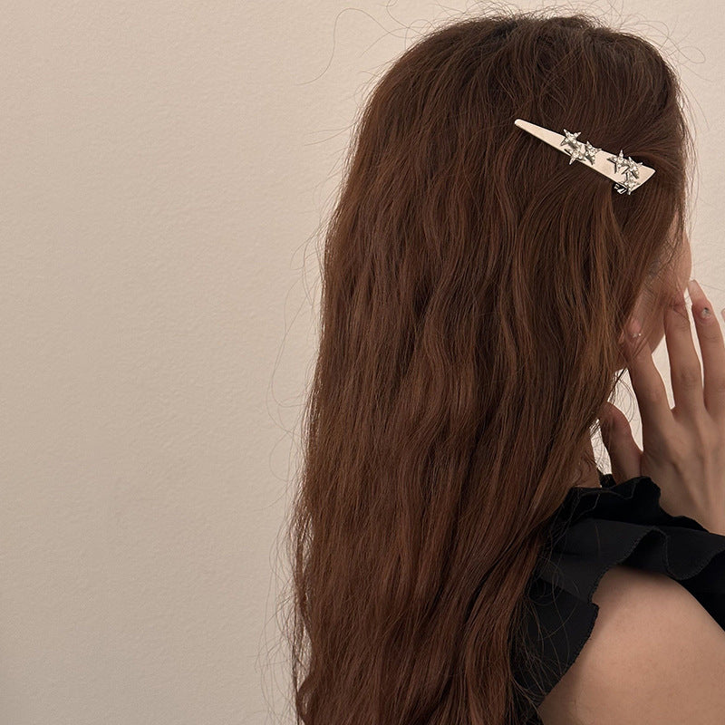 lady star metal inlay rhinestones hair clip