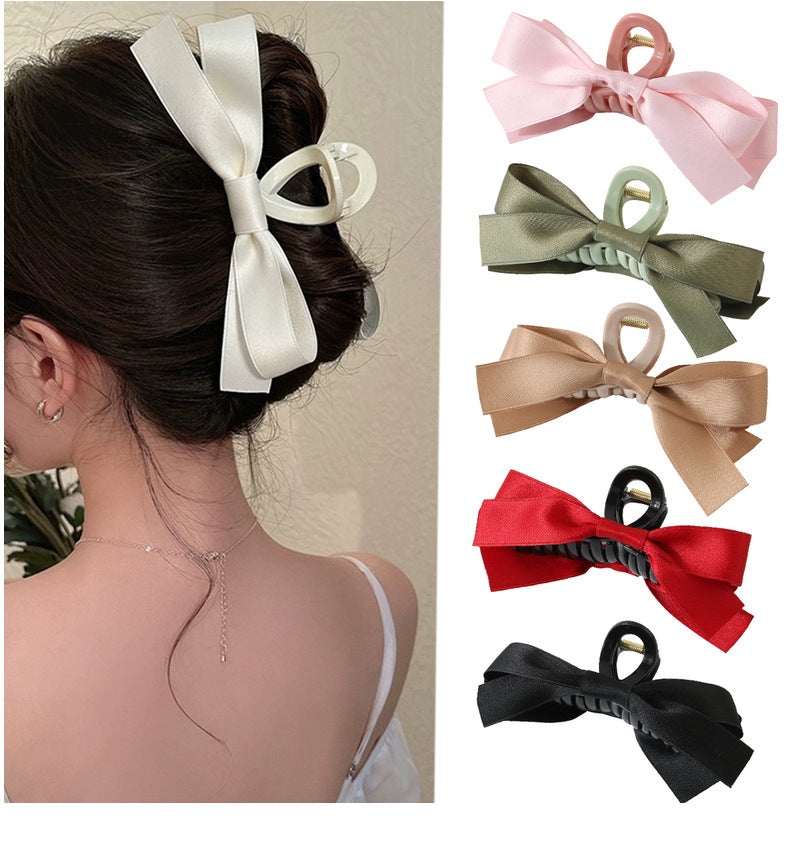 Women's Sweet Simple Style Bow Knot Plastic Hair Clip