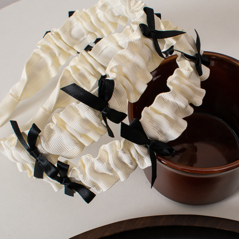 Women's Sweet Simple Style Bow Knot Cloth Pleated Hair Band