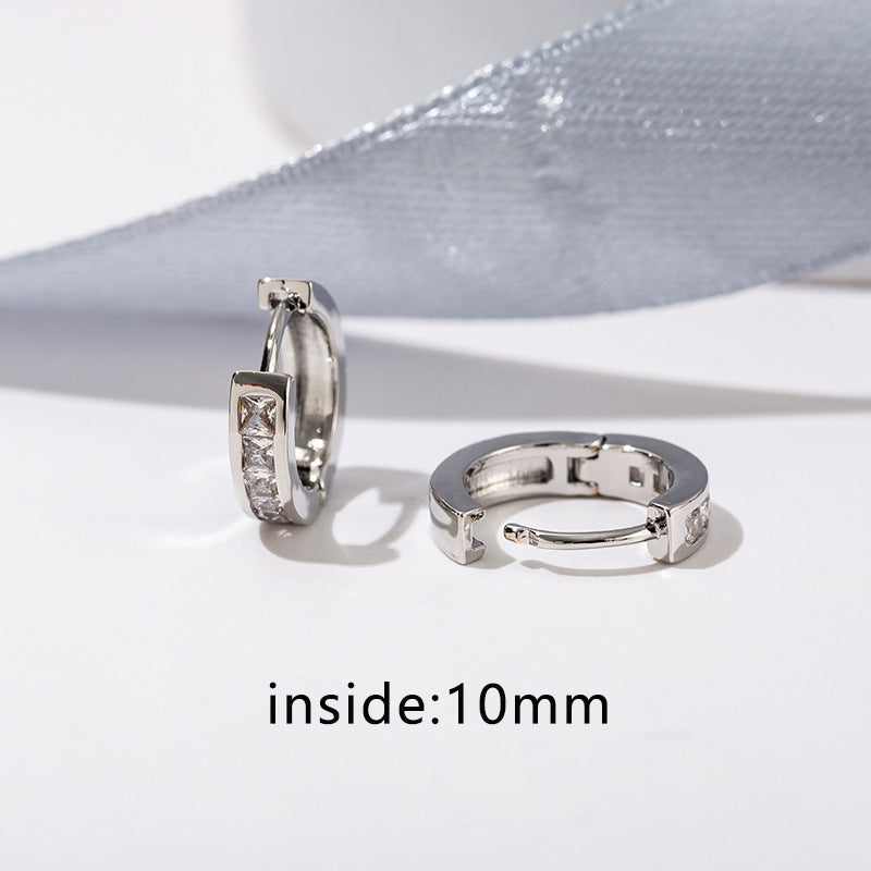 1 Pair Elegant Simple Style Geometric Copper Zircon Earrings