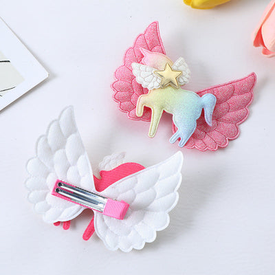 Women's Cute Star  Wings Cloth Hair Clip