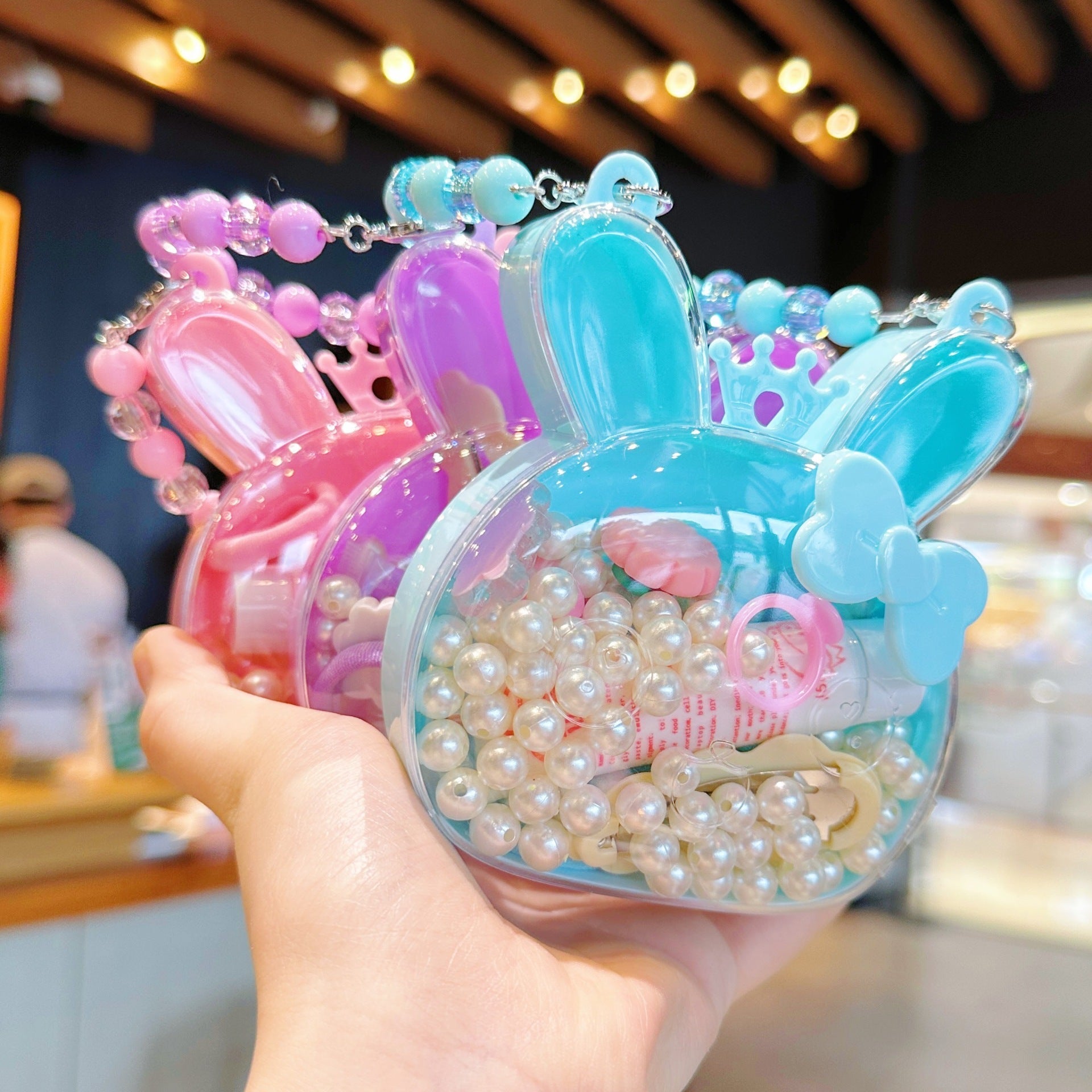 girl's cartoon style rabbit cartoon bow knot plastic hair clip hair tie