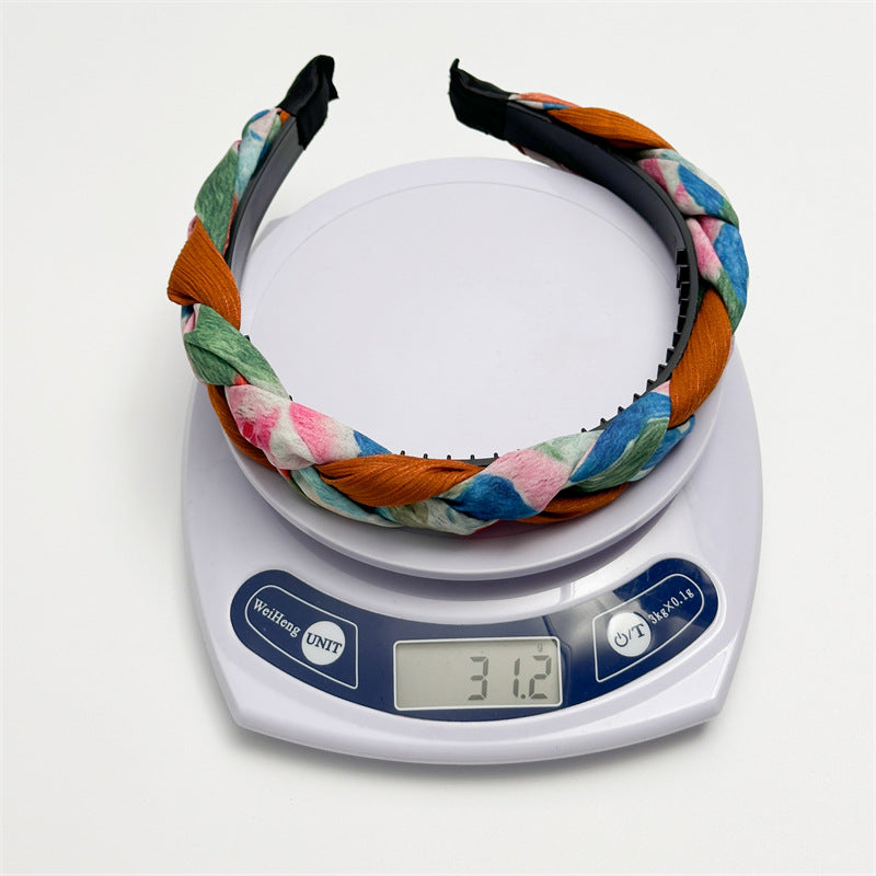 French Oil Painting Headband Female High Skull Top with Teeth Non-Slip Broken Hair Card Pressure Sweet out High Sense Hair Tie Headband