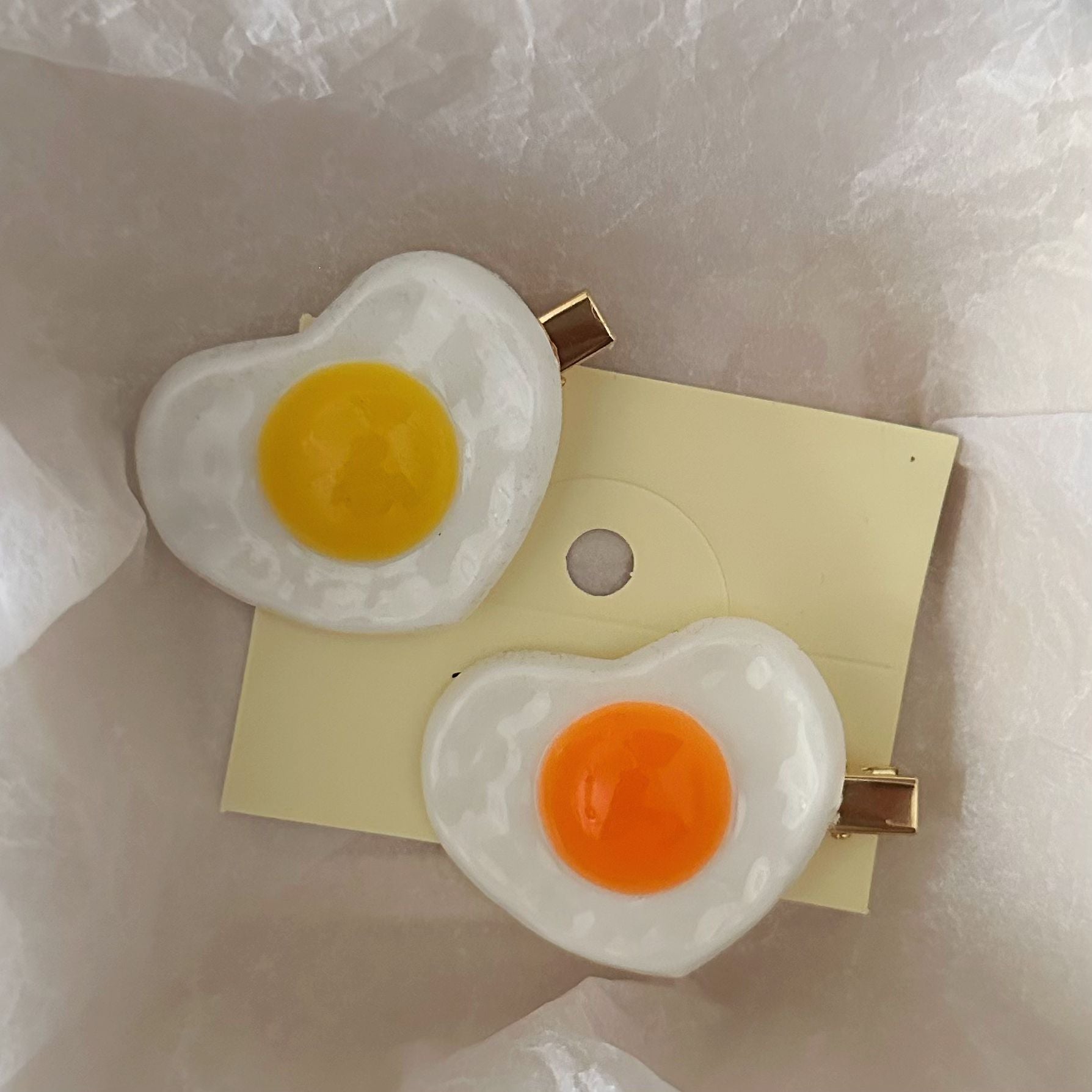 Women's Sweet Poached Egg Plastic Resin Hair Clip