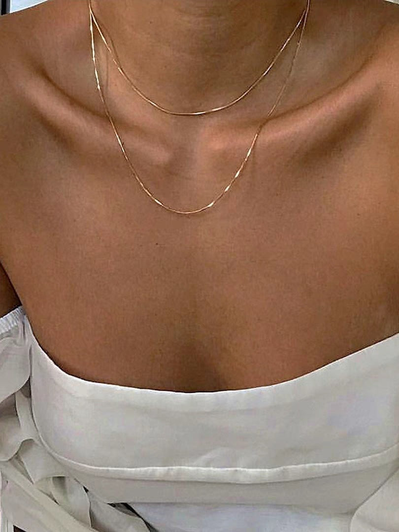 Jewelry Basic Classic Style Geometric Titanium Steel Plating Necklace