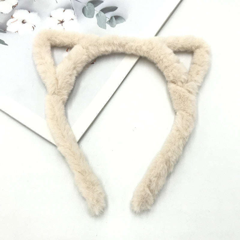 Women's Cute Simple Style Ear Plush Hair Band