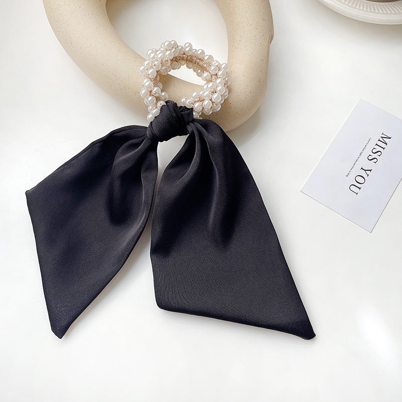 Women's Simple Style Classic Style Solid Color Cloth Baroque Pearls Hair Tie