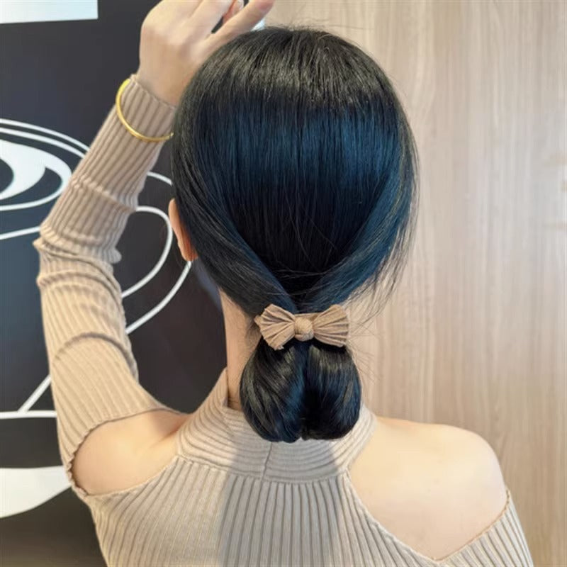 simple style solid color bow knot cloth bowknot hair tie