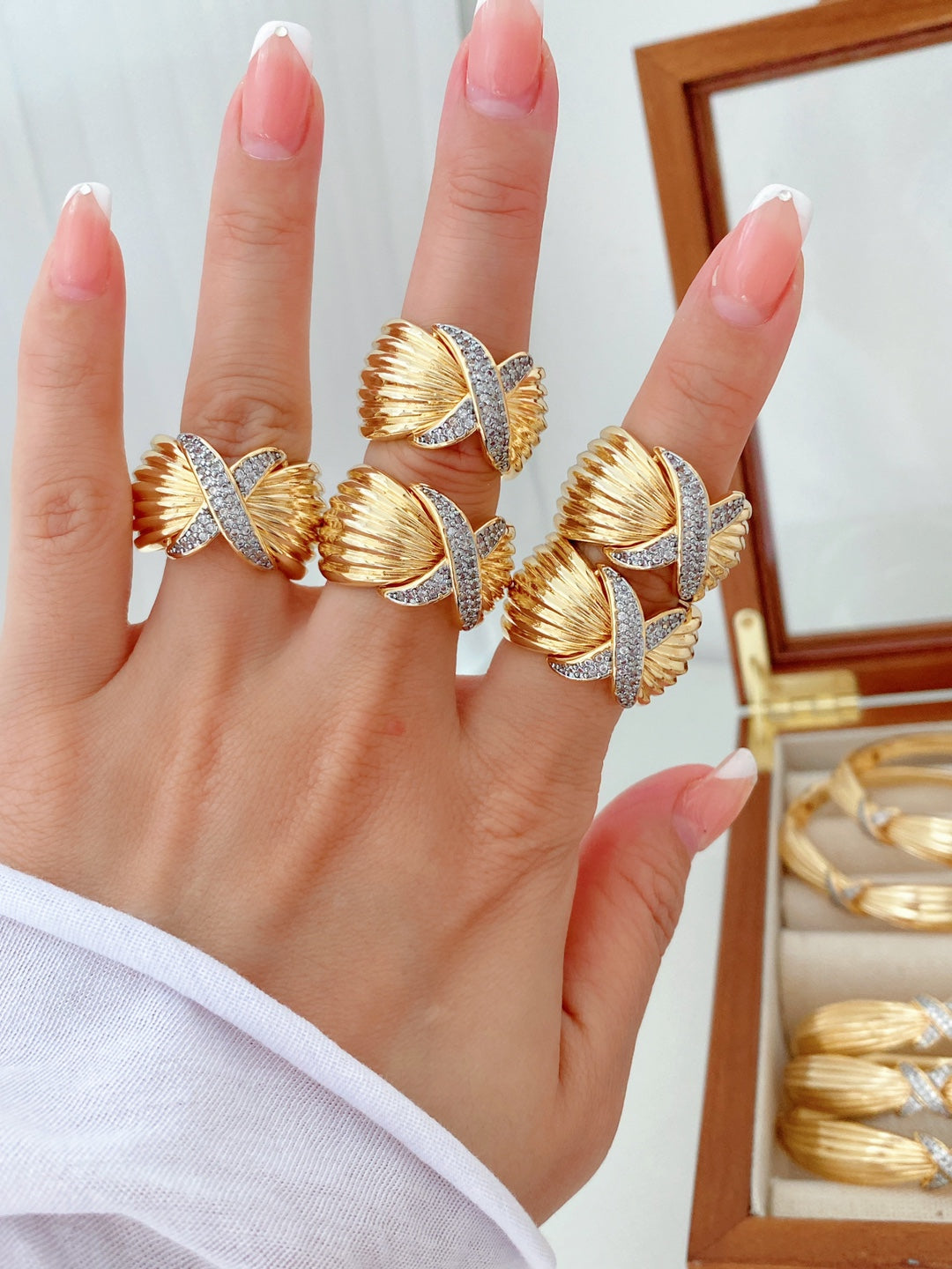 Jewelry Vintage Style Classic Style Geometric Copper Zircon Mixed Metal Rings Bracelets