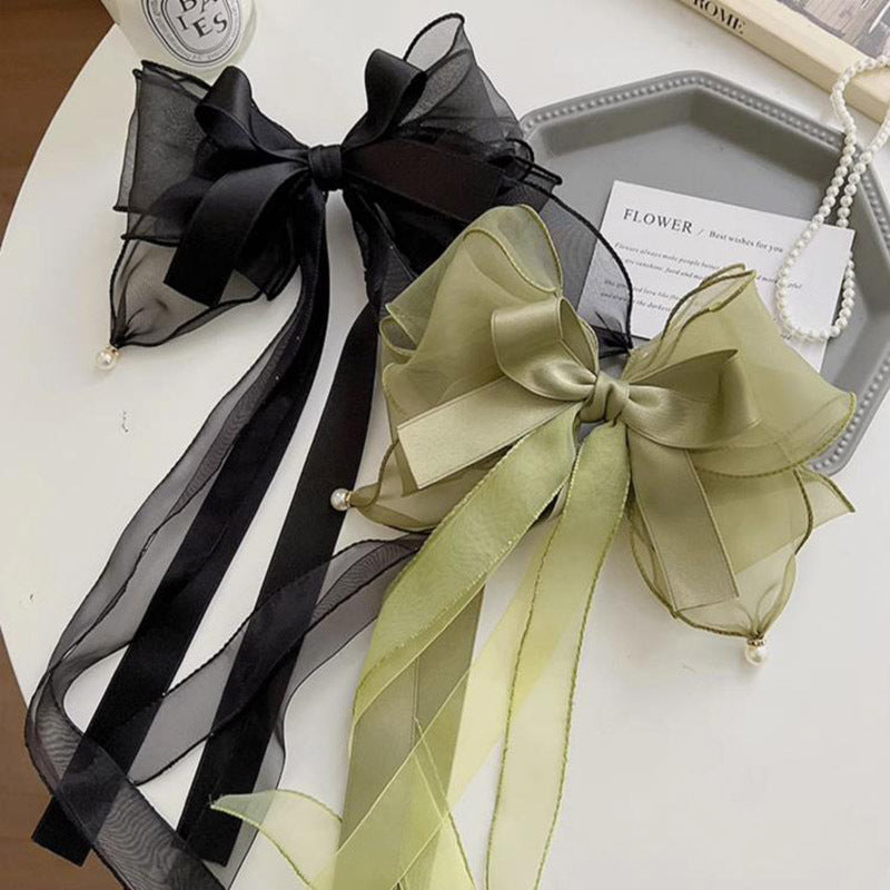 sweet solid color cloth bowknot hair clip