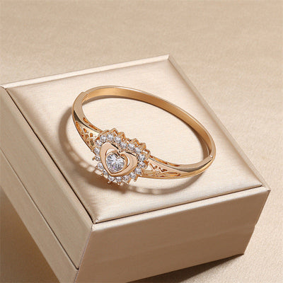Casual Simple Style Streetwear Heart Shape 304 Stainless Steel Zircon Stainless Steel Bracelets In Bulk
