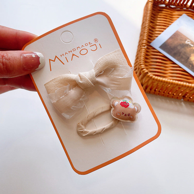 kid's elegant cartoon cloth bowknot hair clip