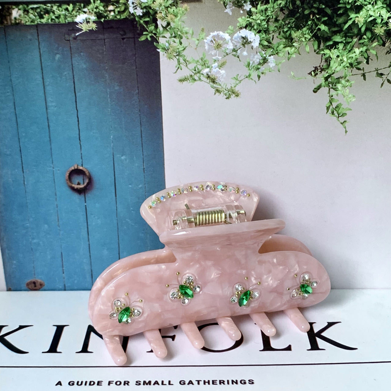 original design flower butterfly acetic acid sheets diamond hair claws