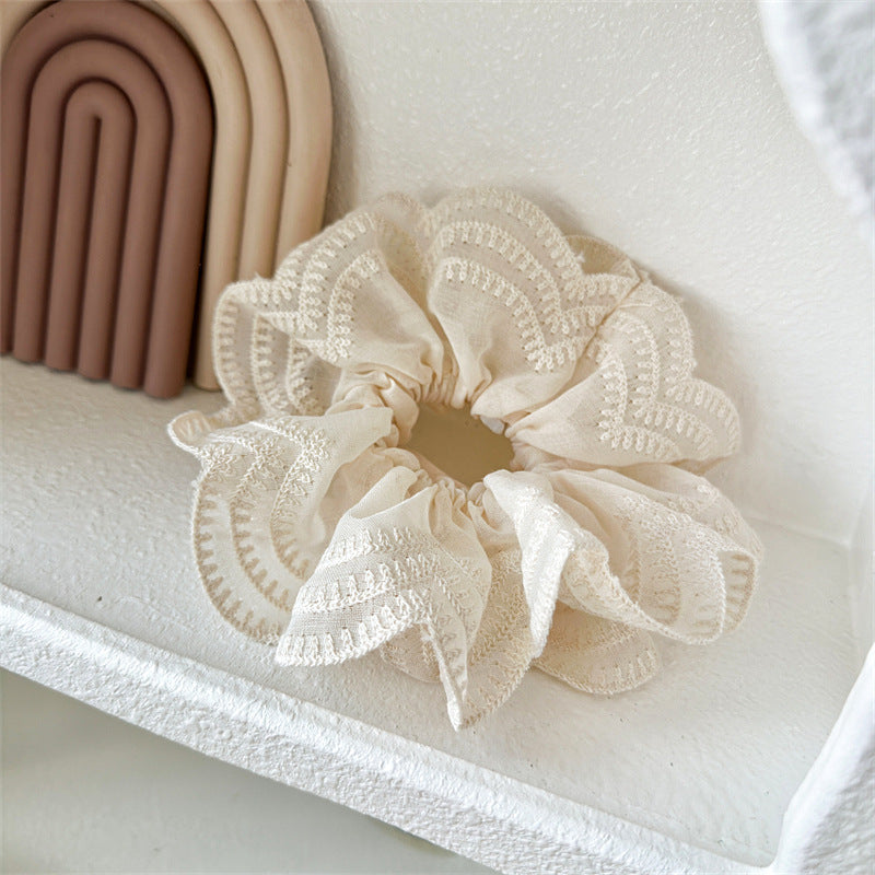 Super Fairy Internet Hot New Lace Large Intestine Ring Hair Ring Graceful and Fashionable Girl Top Cuft Boutique Hairware