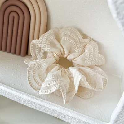 Super Fairy Internet Hot New Lace Large Intestine Ring Hair Ring Graceful and Fashionable Girl Top Cuft Boutique Hairware