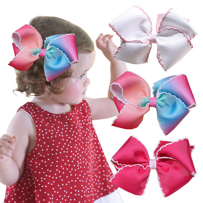 Girl'S Sweet Bow Knot Cloth Woven Belt Hair Clip