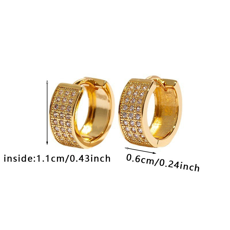 1 Pair Hip-Hop Streetwear Geometric Copper Zircon Earrings