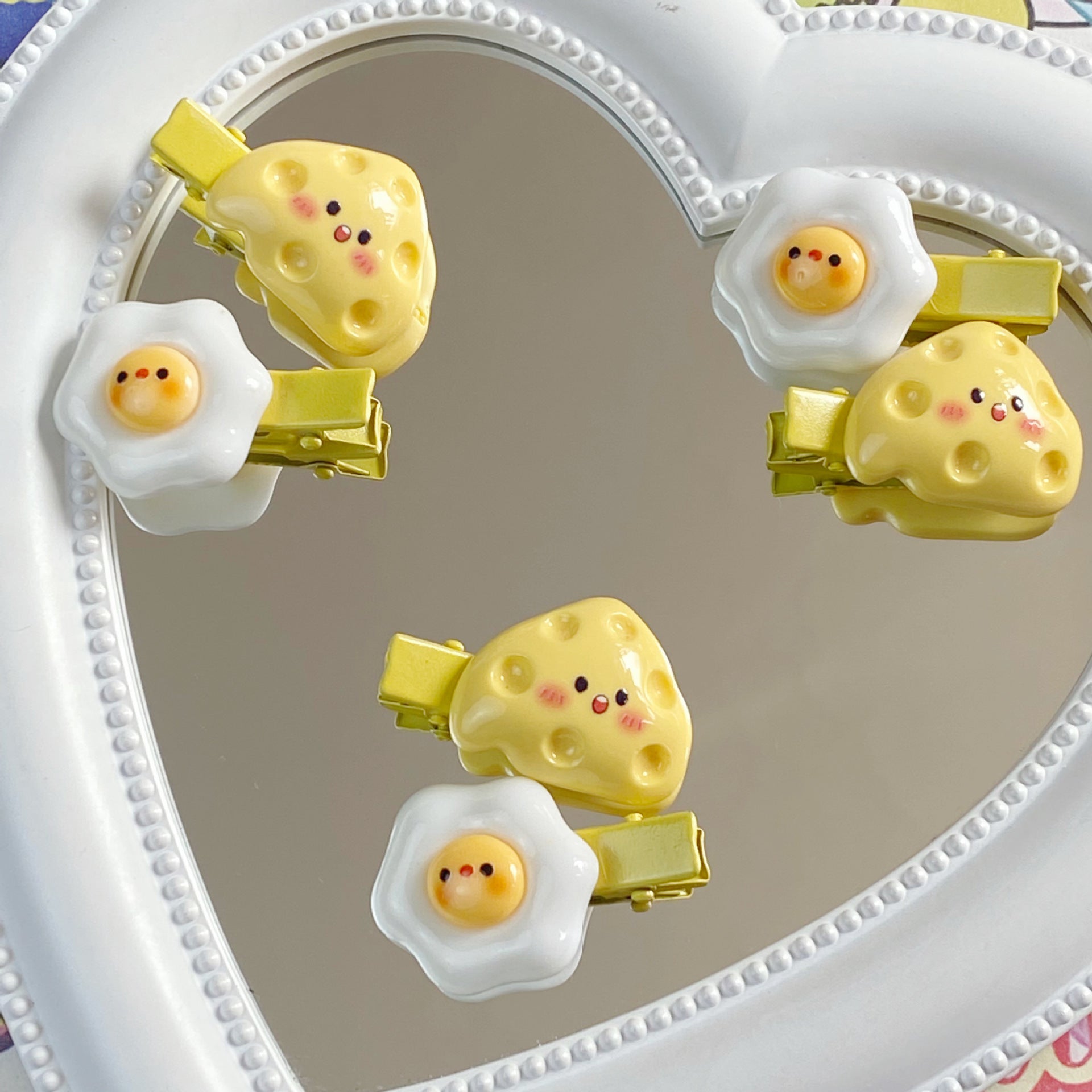 Women's Cute Poached Egg Plastic Hair Clip