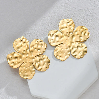 Jewelry Modern Style Classic Style Heart Shape Flower 304 Stainless Steel Plating Rings Earrings