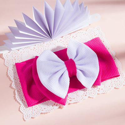 fashion children's solid color double-layer bowknot hairband