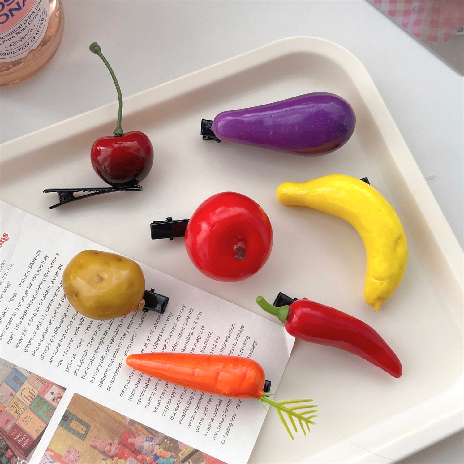 women's sweet solid color plastic hair clip