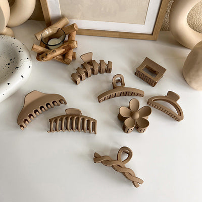 new milk tea coffee color clip elegant temperament hairpin simple hair accessories