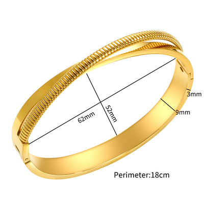 Simple Style Geometric 304 Stainless Steel Bangle In Bulk