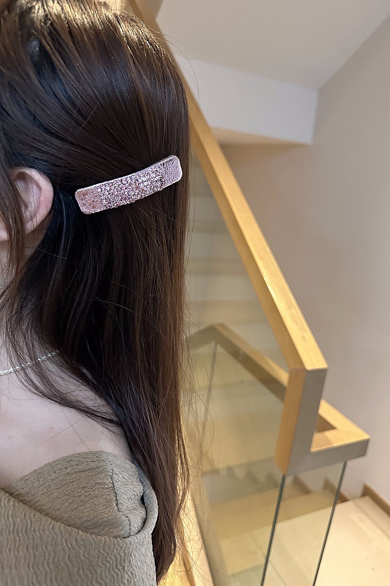 Women's Simple Style Solid Color Rhinestone Hair Clip