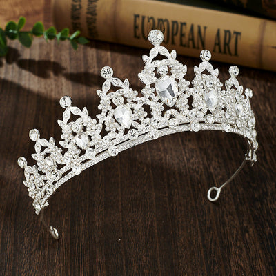 glam luxurious lady crown alloy plating inlay zircon crown