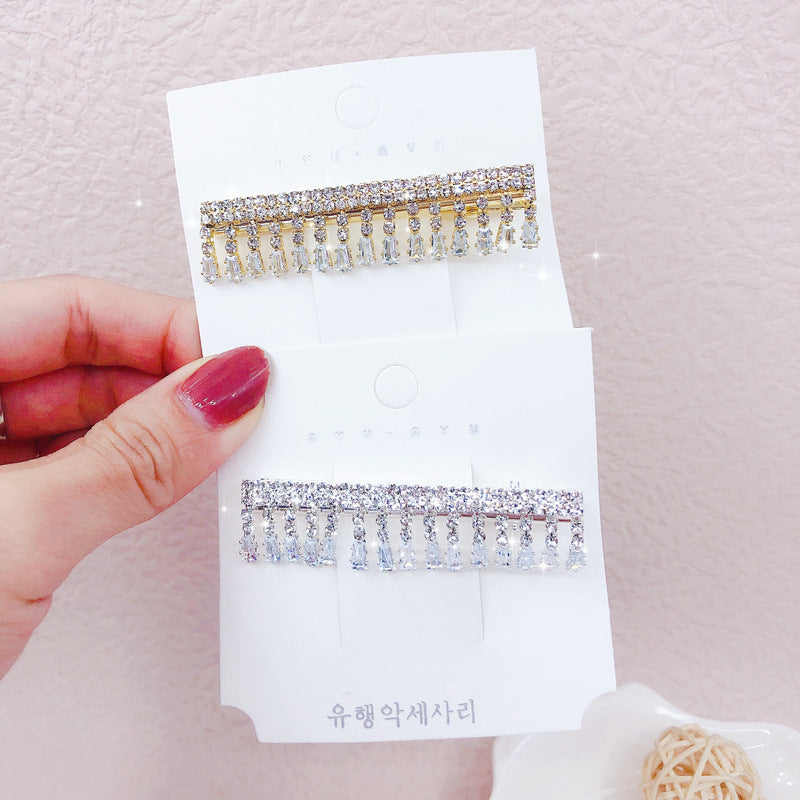 fashion geometric metal inlay rhinestones hair clip 1 piece