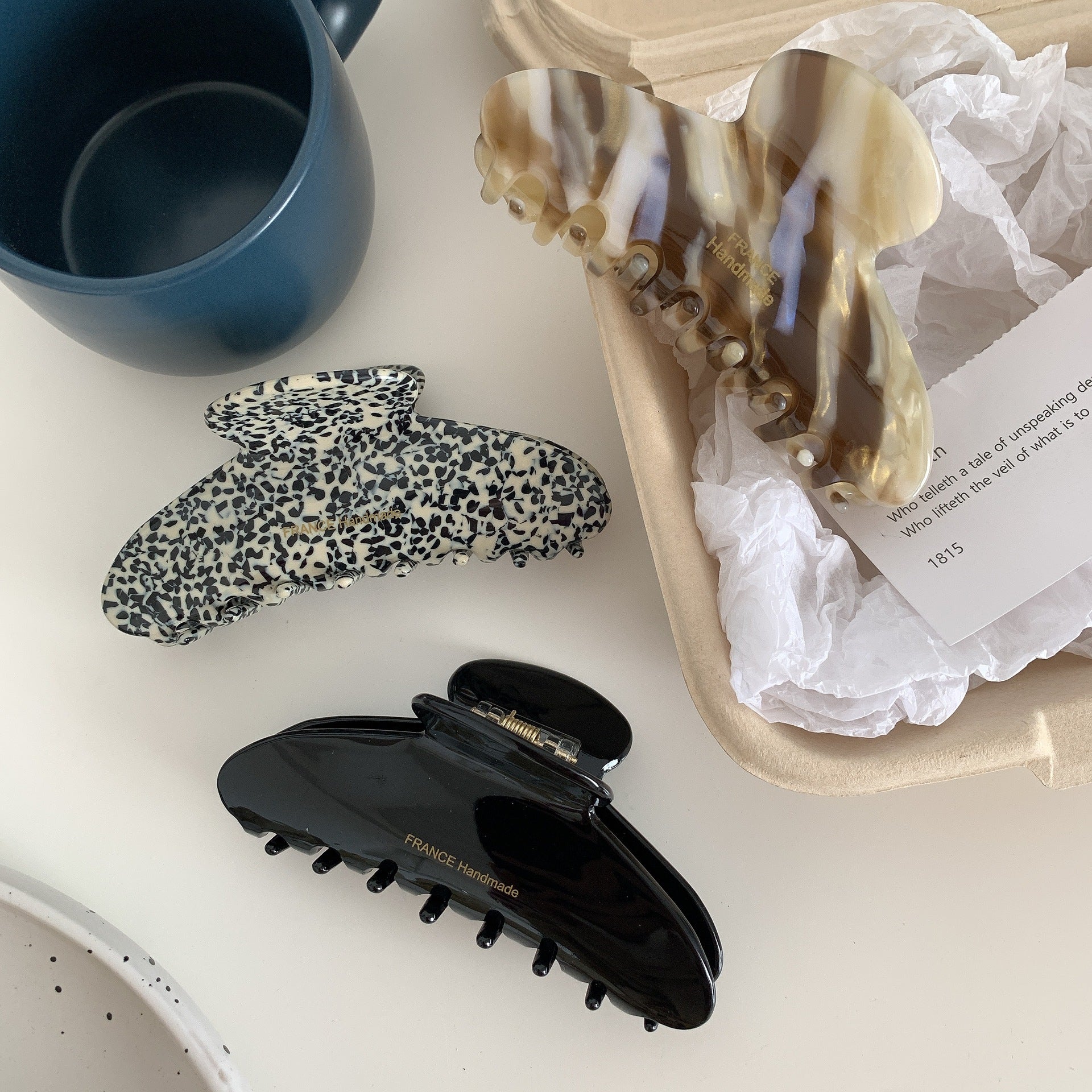 vintage style geometric acetic acid sheets hair claws