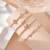 Copper Plating Inlay Heart Shape Bow Knot Zircon Bracelets