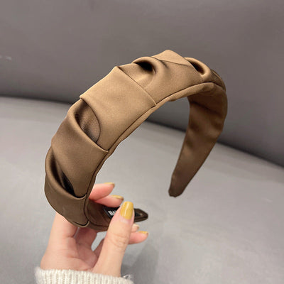 Women's Simple Style Solid Color Cloth Pleated Hair Band