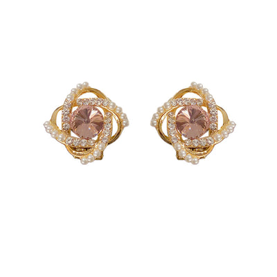 S925 silver needle exquisite light luxury elegant small fragrant zircon stud earrings wholesale