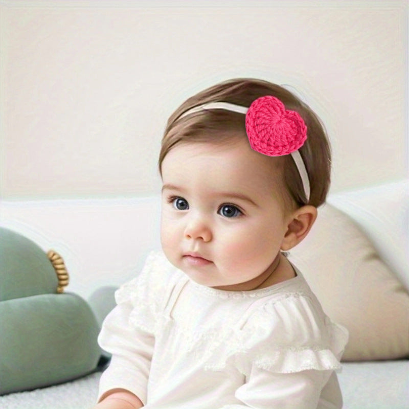 Girl'S Sweet Heart Shape Cloth Hair Band