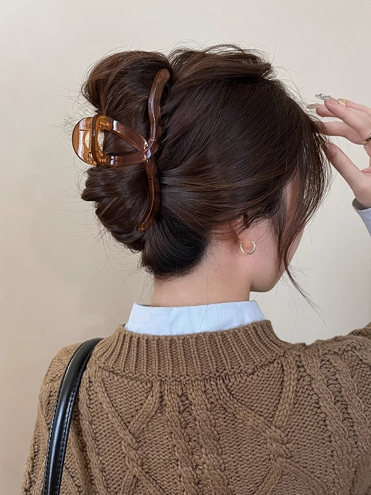 Women's Elegant Solid Color Plastic Stoving Varnish Hair Claws